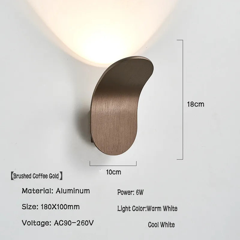 Nordic Glow Wall Lamp in Brown with size details