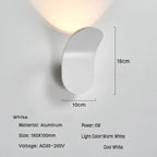 Nordic Glow Wall Lamp in White with size details, about 19 x 10 cm
