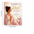 Reset Journal with size details, about 14.8 x 21 cm