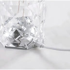 Close-up of the Crystal Mood Lamp's faceted crystal-style shade