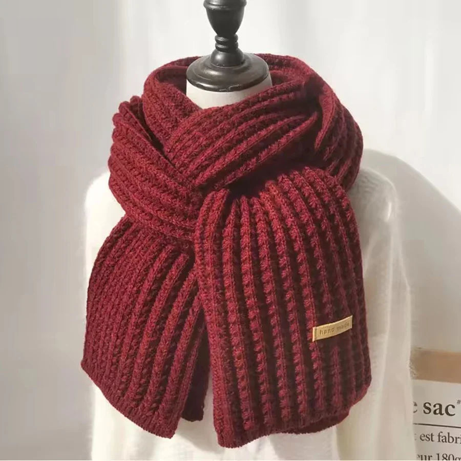 Chunky Knit Scarf in Red