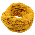 Cable Knit Loop Scarf in Ginger