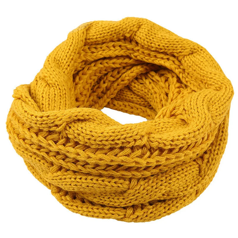 Cable Knit Loop Scarf in Ginger