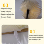 Storybook Folding Book Lamp details: magnetic covers and USB charging