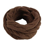 Cable Knit Loop Scarf in Coffee