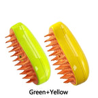 Pet Steam Grooming Brush in Green and in Yellow