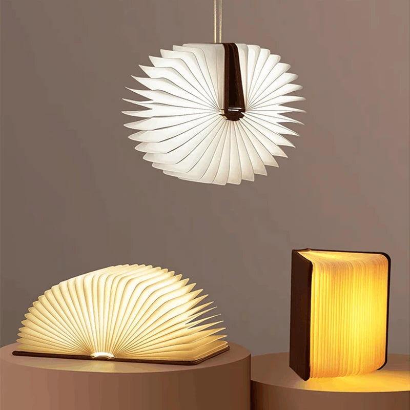 Storybook Folding Book Lamp fanned into a 360 degree lantern