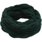 Dark green Cable Knit Loop Scarf