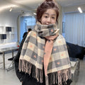 Heart Plaid Blanket Scarf in Pink