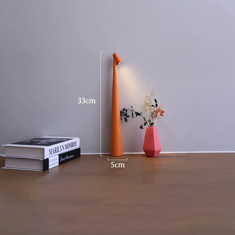 Glow Tube Cordless Lamp in Orange, about 33 cm tall