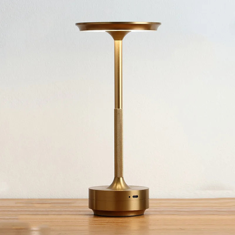 Sleek Cordless Table Lamp in Gold