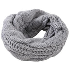 Cable Knit Loop Scarf in Light Gray
