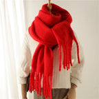 Tassel Pashmina Blanket Wrap in Red