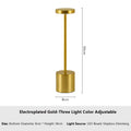 Touch Glow Cordless Desk Lamp in Gold with size details