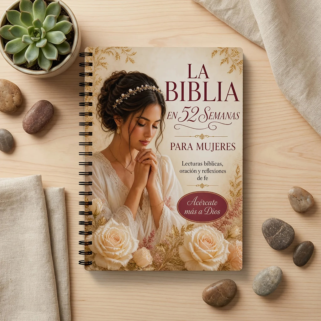 52 Week Devotional Journal (Spanish Edition) on a wooden table