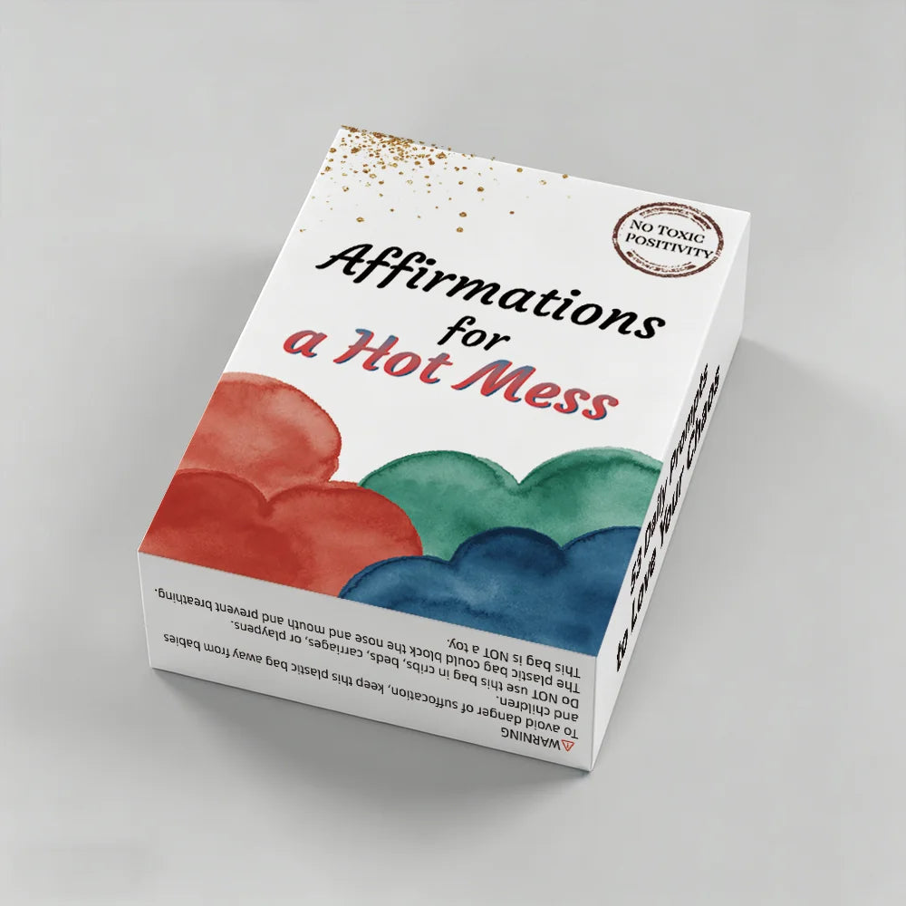 Mindfulness Self Care Affirmation Cards box, angled view