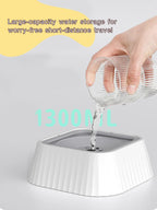 Pouring water into the No-Spill Floating Dog Water Bowl