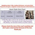 Heart Plaid Blanket Scarf size chart