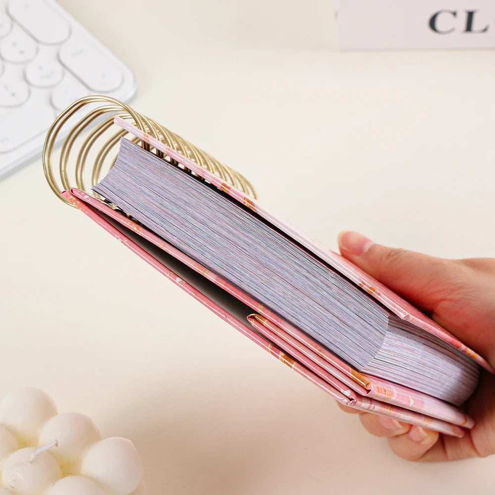 Side view of the 365 Day Affirmation Flip Calendar showing its thick page stack