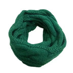 Cable Knit Loop Scarf in Green