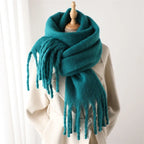 Tassel Pashmina Blanket Wrap in Teal