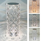 Crystal Mood Lamp, Large, 3 white tones, with size details