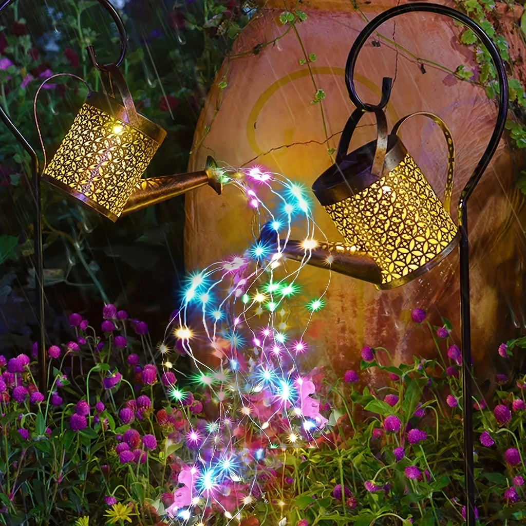 Solar Watering Can Garden Lantern in Multicolor