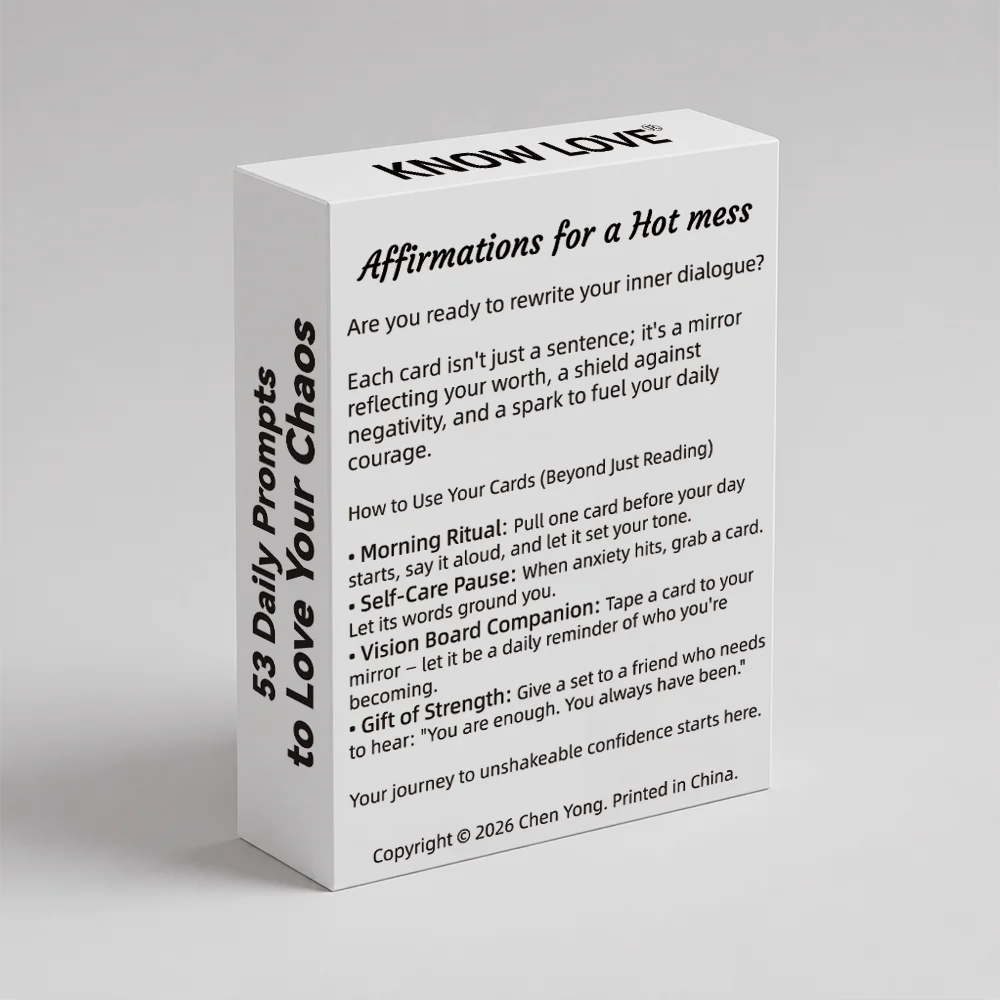 Back of the Mindfulness Self Care Affirmation Cards box