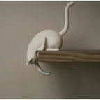 White Gothic Cat Shelf Hook Figurine, hook only