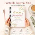 Hands holding the portable A5 Guided Prayer Journal