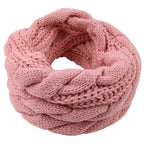 Cable Knit Loop Scarf in Light Pink