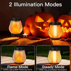 Solar Flickering Flame Lantern in flickering flame mode and steady light mode