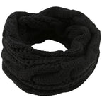 Cable Knit Loop Scarf in Black