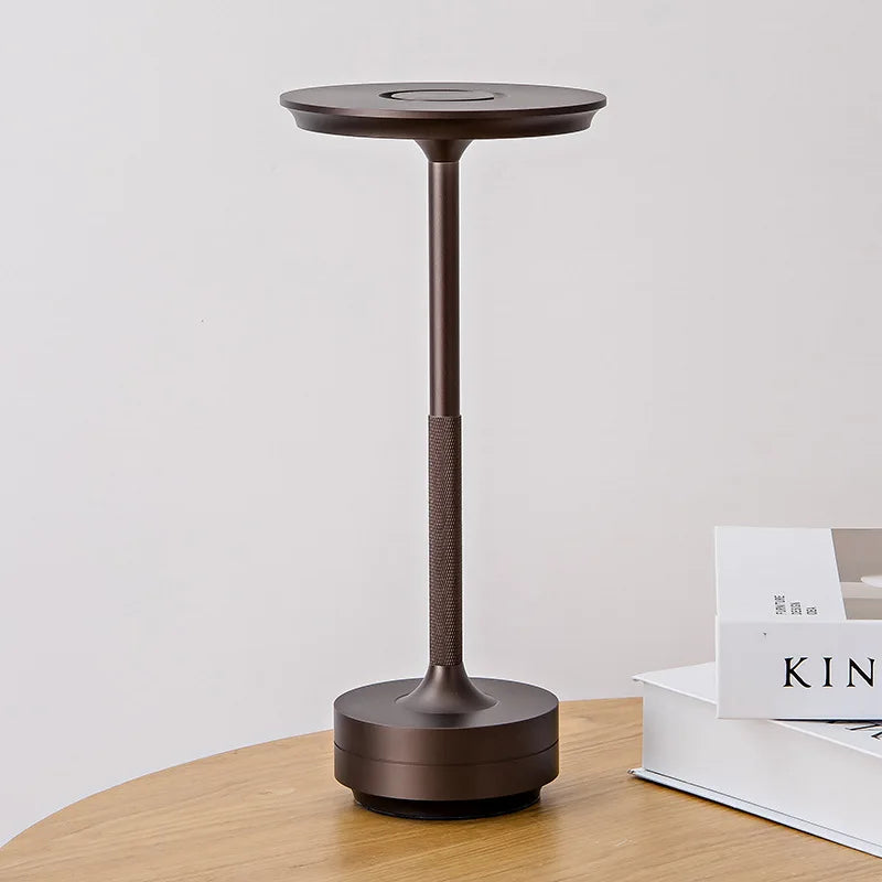 Sleek Cordless Table Lamp in Champagne