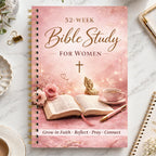 52 Week Bible Study Journal pink floral cover