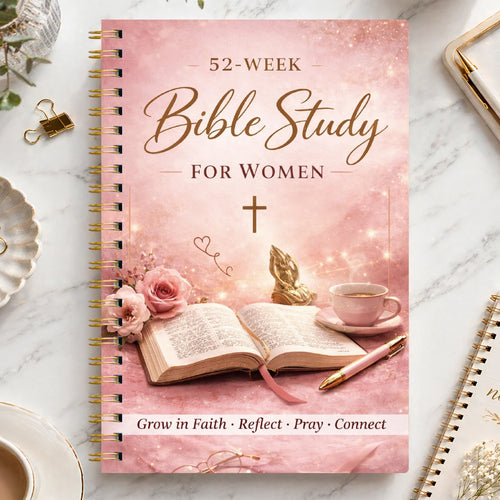 52 Week Bible Study Journal pink floral cover