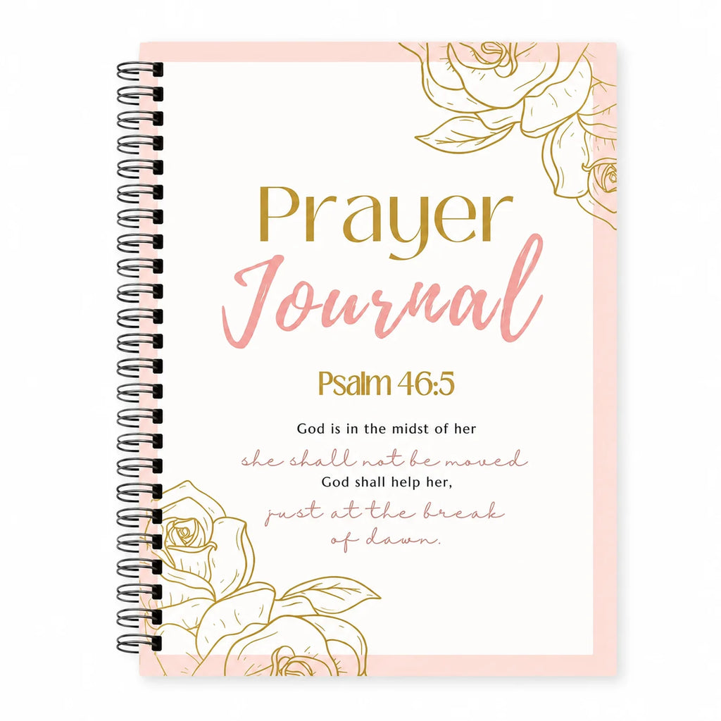 Guided Prayer Journal, A5 spiral bound, with a Psalm 46:5 cover