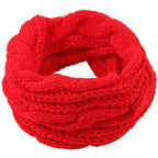 Cable Knit Loop Scarf in Red