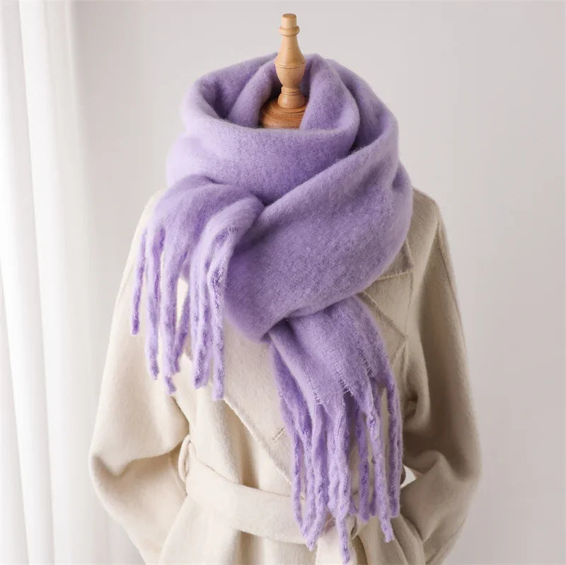 Tassel Pashmina Blanket Wrap in Lavender