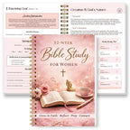 52 Week Bible Study Journal in Pink with inside pages