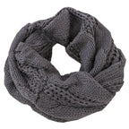Cable Knit Loop Scarf in Dark Gray