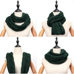 Four ways to wear the Cable Knit Loop Scarf