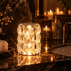Crystal Mood Lamp adding a warm, elegant glow to an everyday space