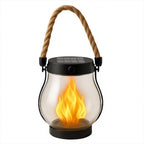 Single Solar Flickering Flame Lantern with rope handle