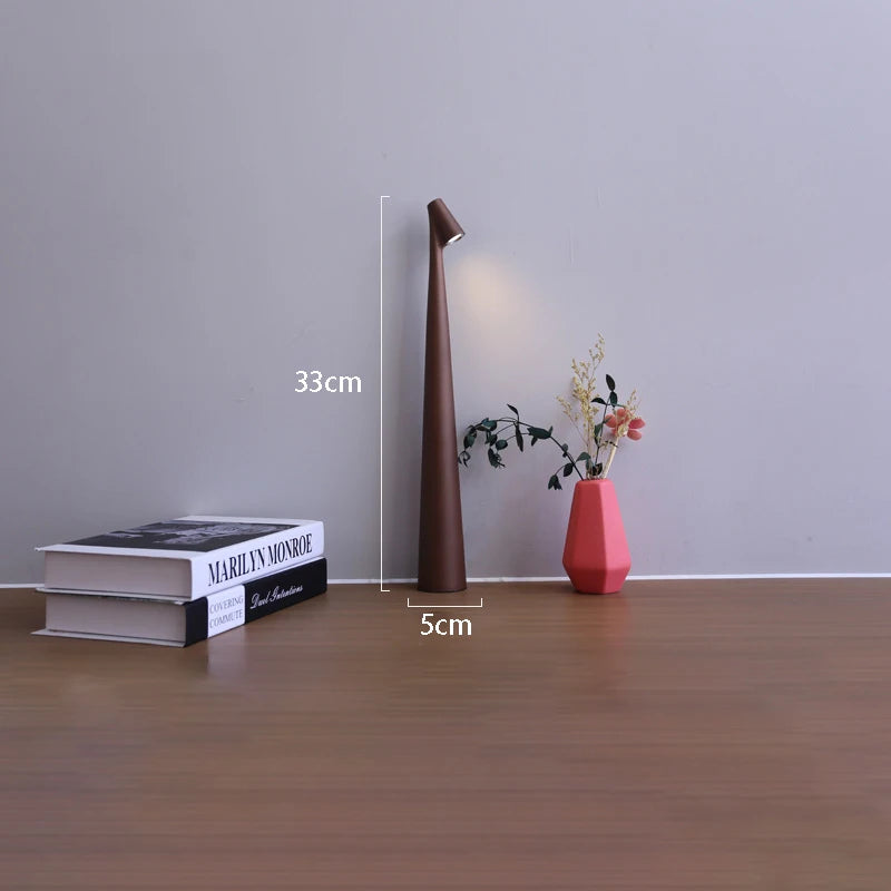 Glow Tube Cordless Lamp in Brown, about 33 cm tall