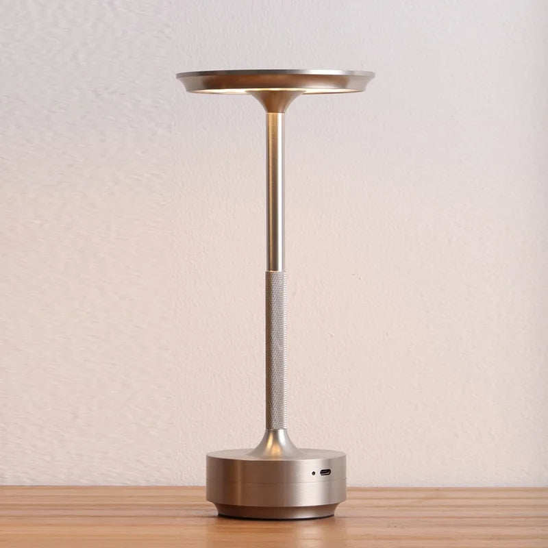 Sleek Cordless Table Lamp in Silver